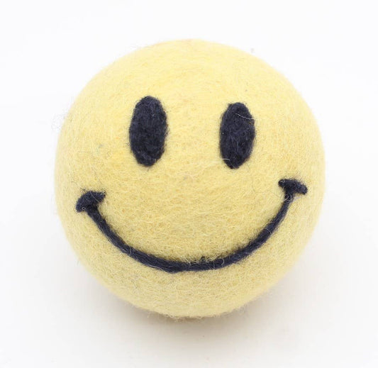 Smiley Face: Eco Wool Dryer Balls Fair Trade: Yellow