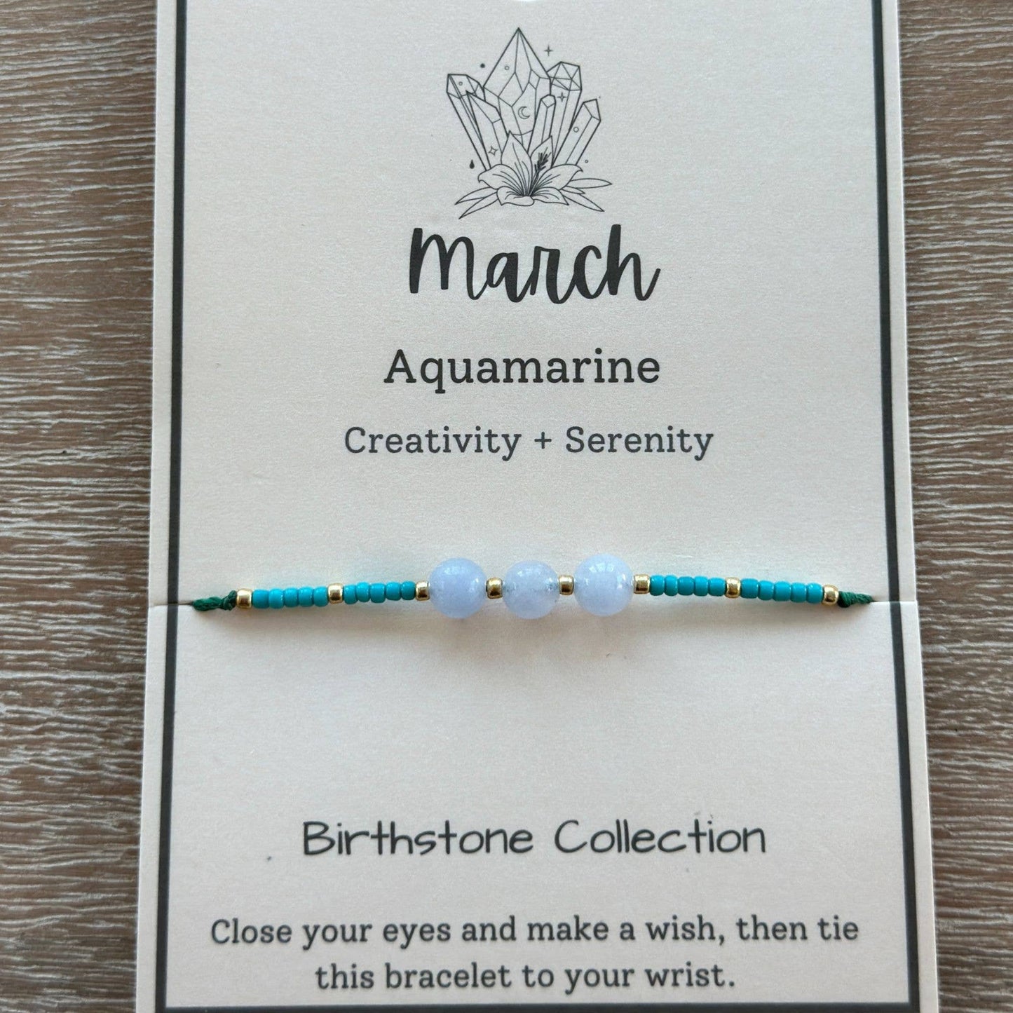 Birthstone Bracelet Gemstone Sets on Cards