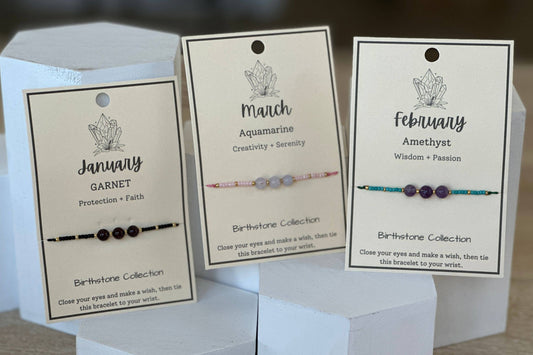 Birthstone Bracelet Gemstone Sets on Cards