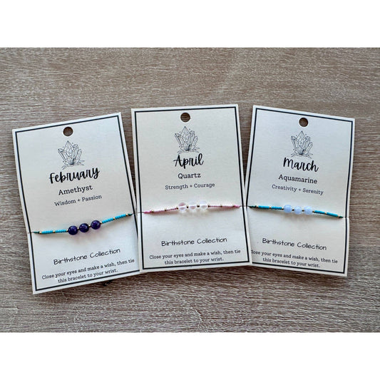 Birthstone Bracelet Gemstone Sets on Cards