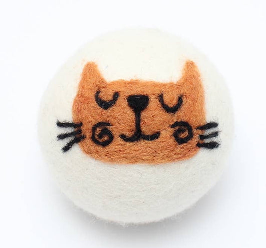 Cats: Eco Wool Dryer Balls Fair Trade: Orange Cat