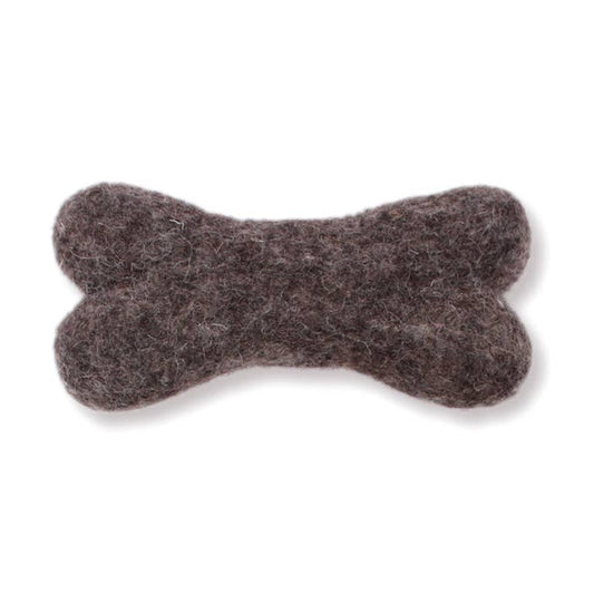 Eco Wool Dog Bones/Toys: Brown, Gray, White (Fair Trade): Brown / Large