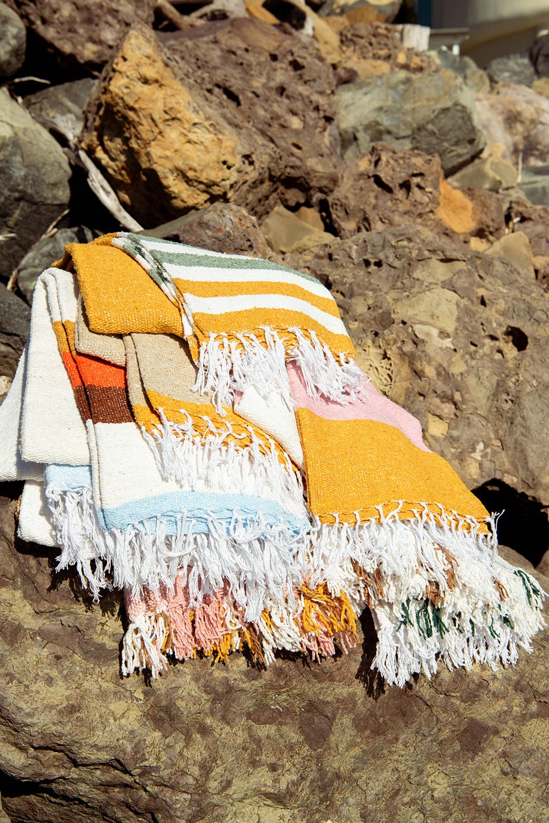 Sunrise - RECYCLED THROW BLANKET - Summer Beach Blanket