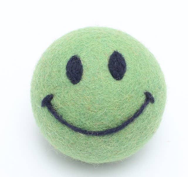 Smiley Face: Eco Wool Dryer Balls Fair Trade: Yellow