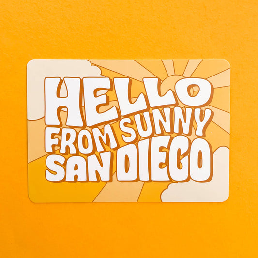 Hello From Sunny San Diego Postcard