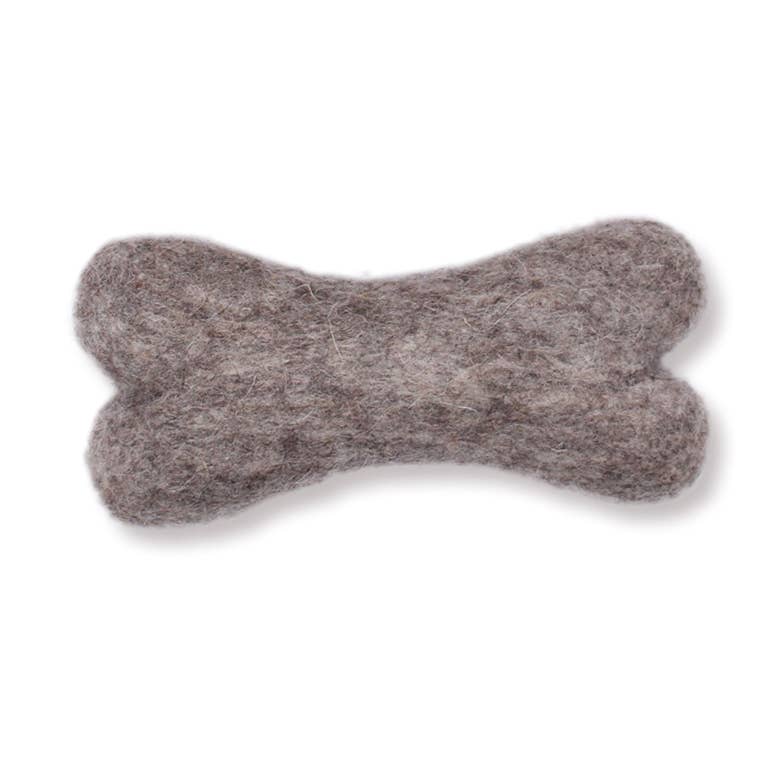 Eco Wool Dog Bones/Toys: Brown, Gray, White (Fair Trade): Brown / Large