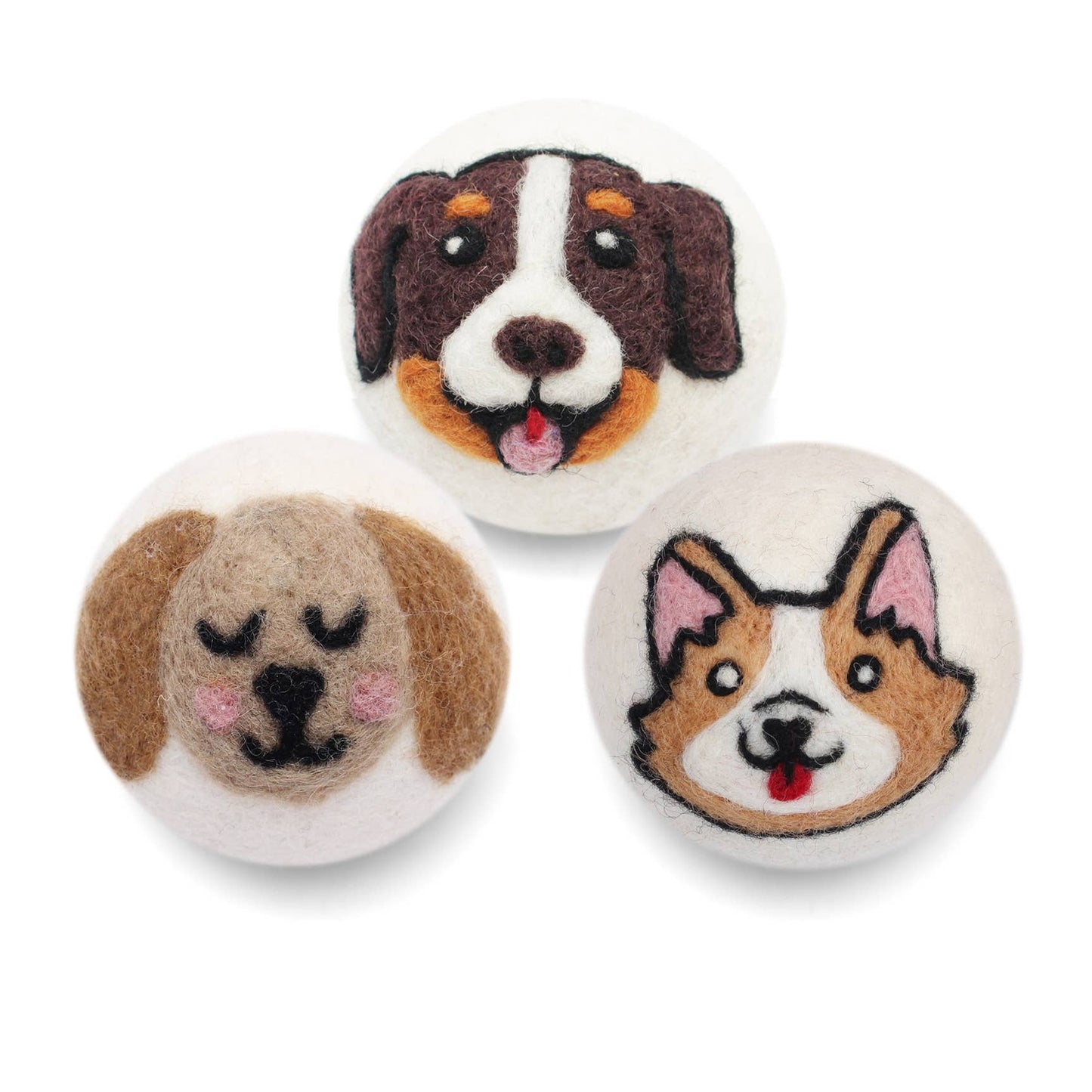 Dogs: Eco Wool Dryer Balls Fair Trade: Dark Brown Dog