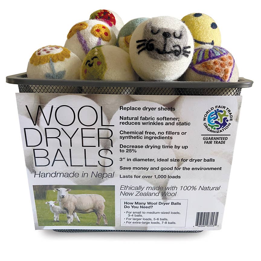 Cats: Eco Wool Dryer Balls Fair Trade: Calico Cat