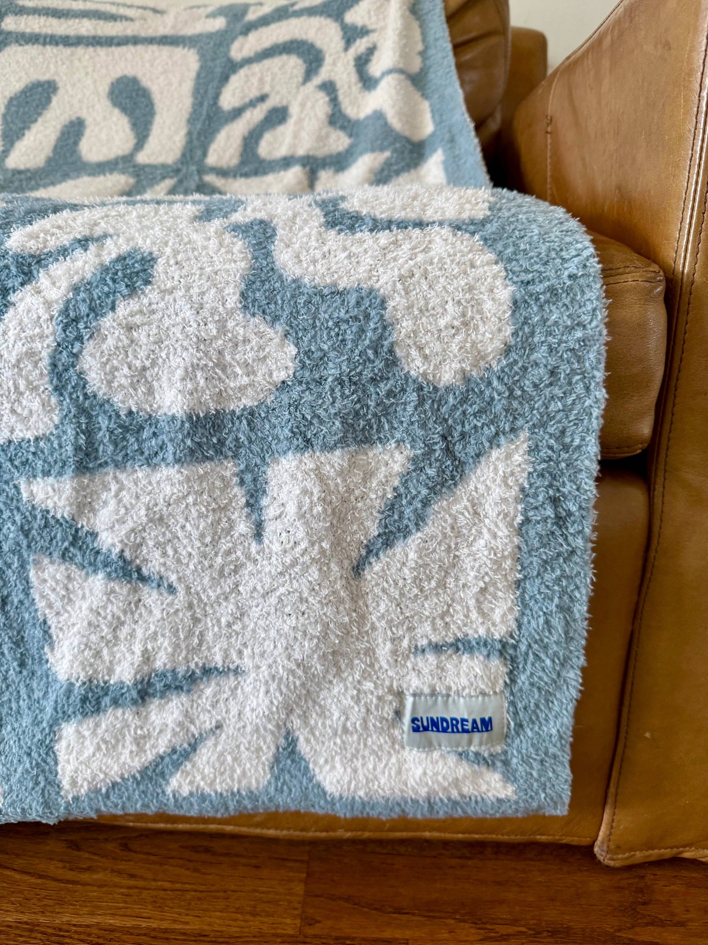 Lanai Plush Throw - Slate Blue