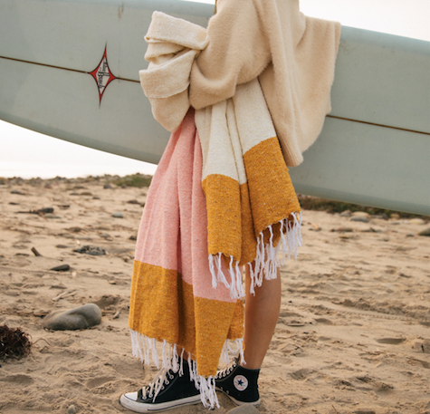 Sunrise - RECYCLED THROW BLANKET - Summer Beach Blanket
