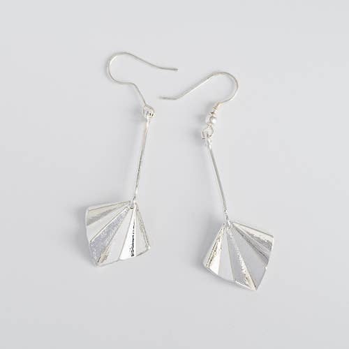 Mezzo Fan Earrings (Silver, 14K, Rose) - Ethically Made: 14K Gold Plated