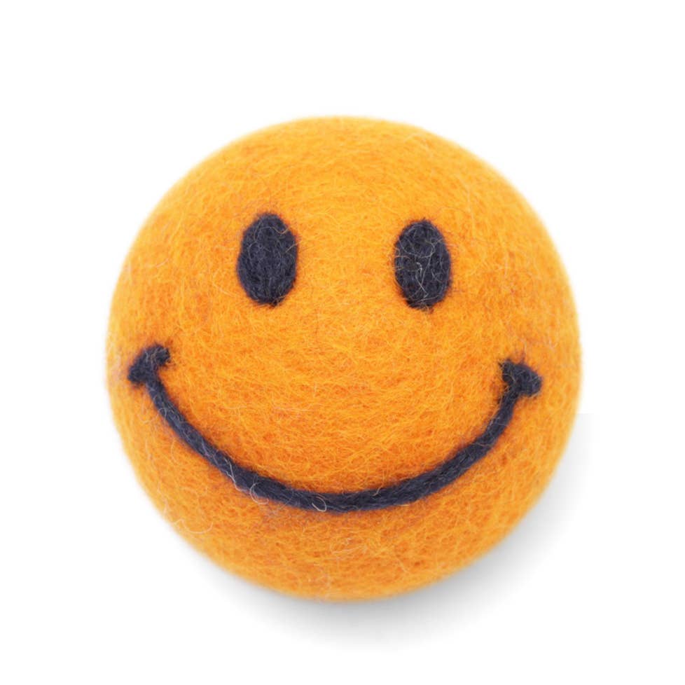 Smiley Face: Eco Wool Dryer Balls Fair Trade: Yellow